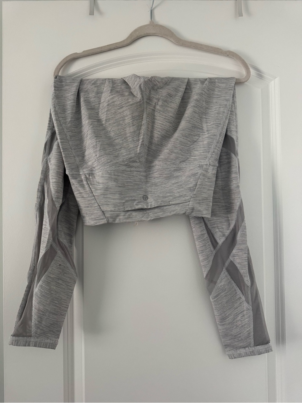 lululemon athletica Gray Heathered Leggings with Mesh Panels